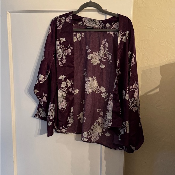 torrid Tops - Torrid Purple Floral Kimono Top